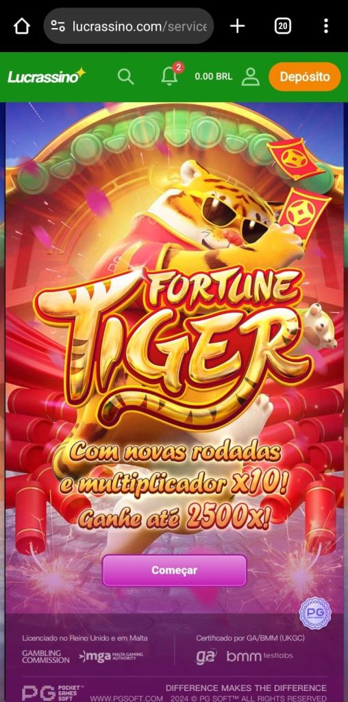 Página principal do jogo Fortune Tiger